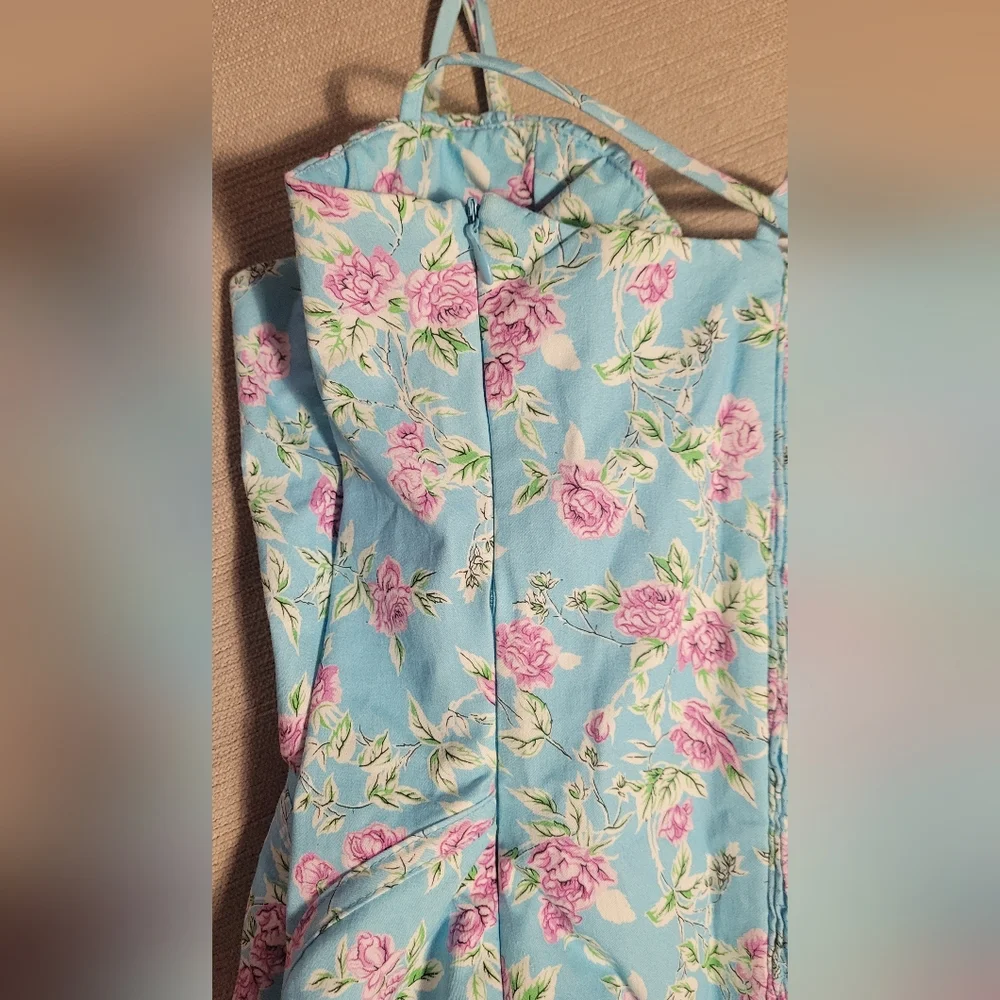 Zara Floral Blue Corset Bodysuit - Picture 3 of 6